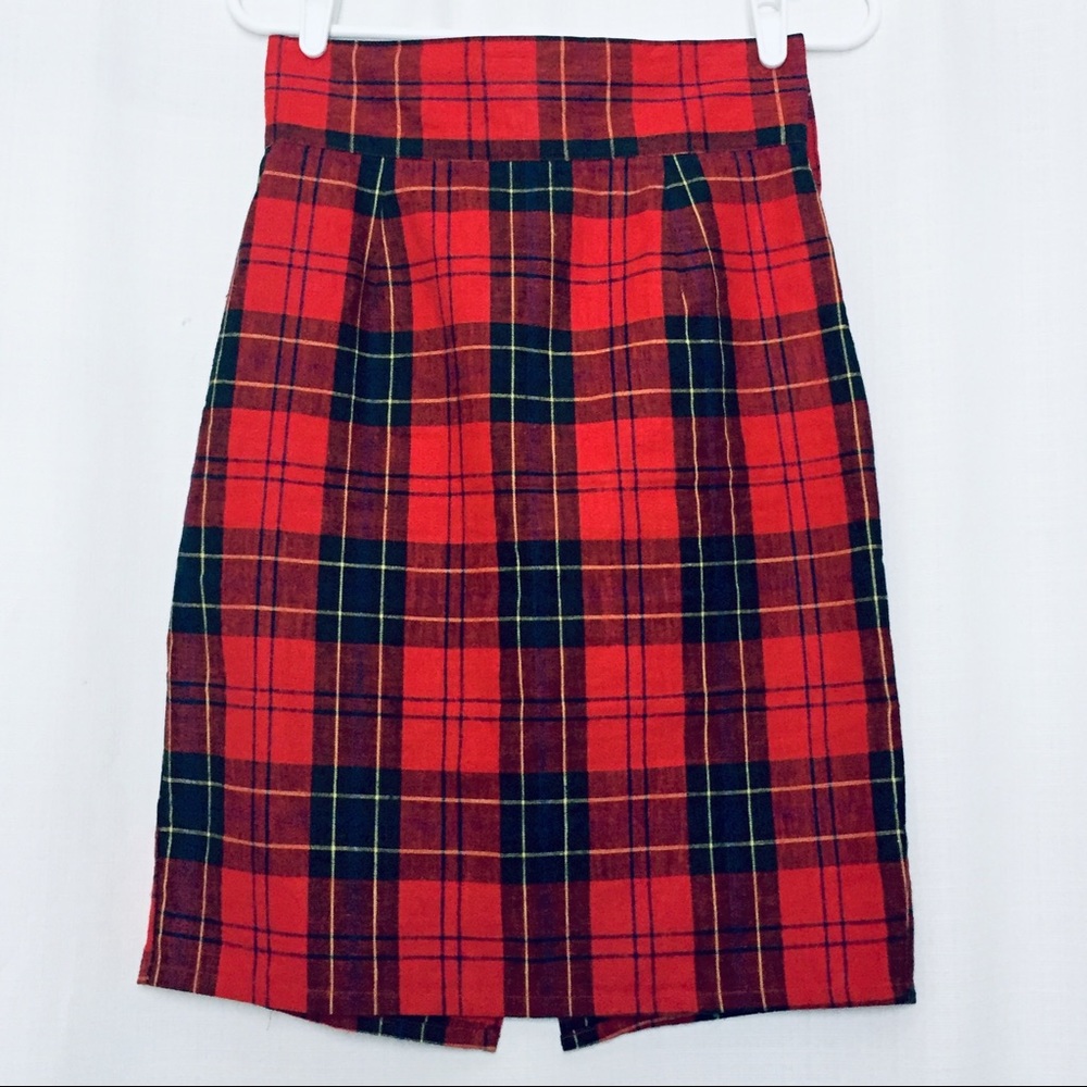 Tarazzia High Waist Plaid Skirt